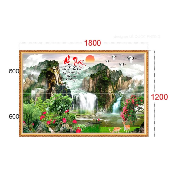 Gạch tranh phong thuỷ trang trí 4