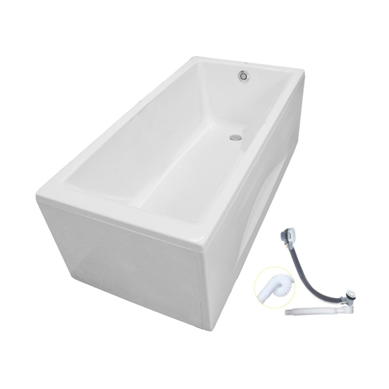 Bồn tắm yếm TOTO PAY1525VC#W/TVBF411 nhựa 1,5m gồm bộ xả thải