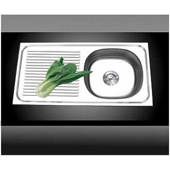 Chậu rửa chén inox Toàn Mỹ 1 hộc 1 bàn AS1-2
