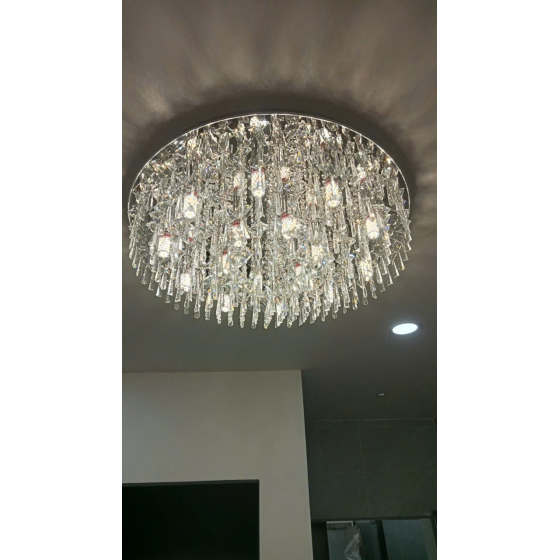 Đèn ốp trần pha lê cao cấp 3 chế độ sáng OTPL1022T800