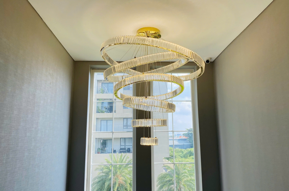 Đèn thả pha lê thông tầng 6 vòng THD7047T6