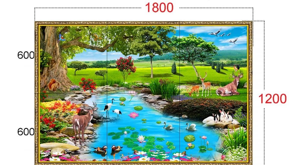 Gạch tranh trang trí phong thuỷ 1