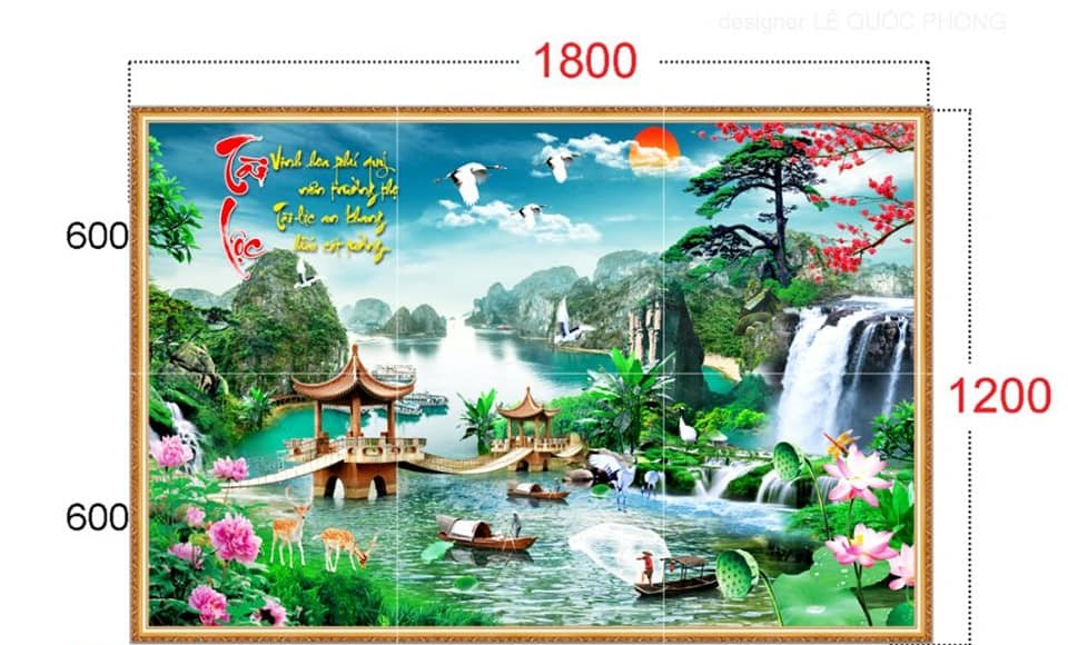 Gạch tranh phong thuỷ trang trí 2