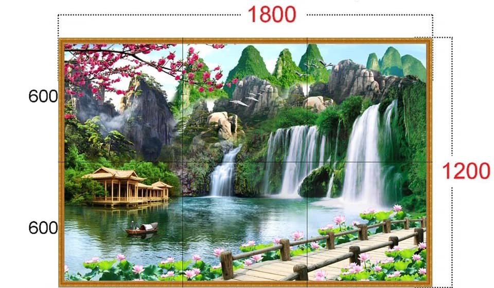 Gạch tranh phong thuỷ trang trí 3