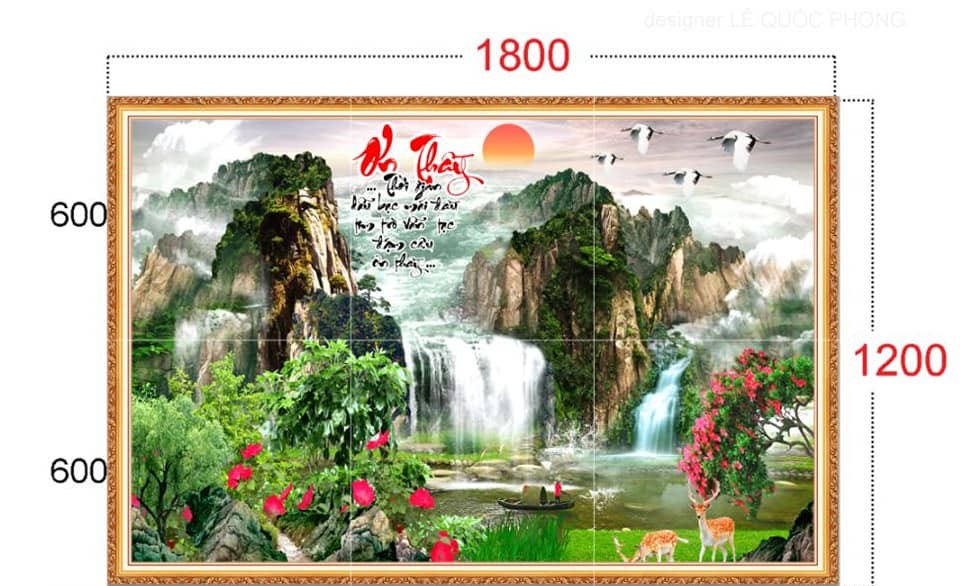 Gạch tranh phong thuỷ trang trí 4