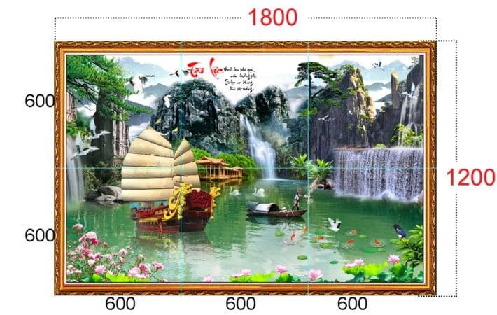 Gạch tranh phong thuỷ trang trí 5
