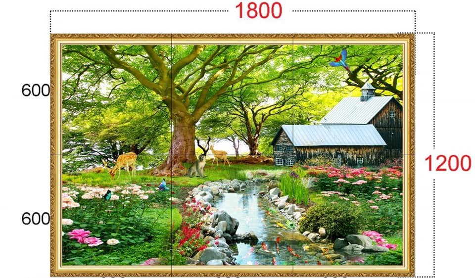 Gạch tranh phong thuỷ trang trí 6