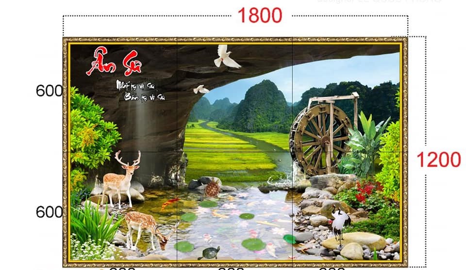 Gạch tranh phong thuỷ trang trí 7