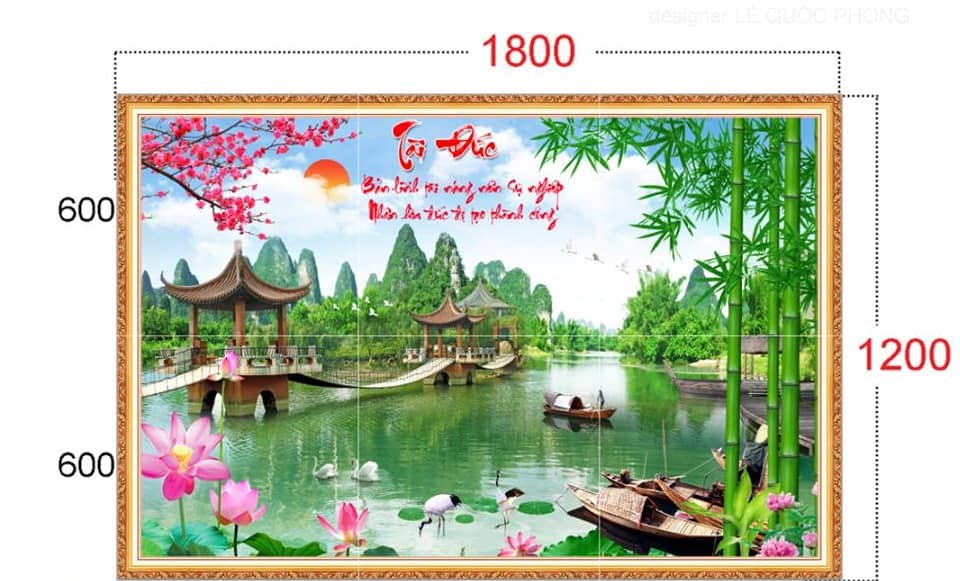 Gạch tranh phong thuỷ trang trí 9