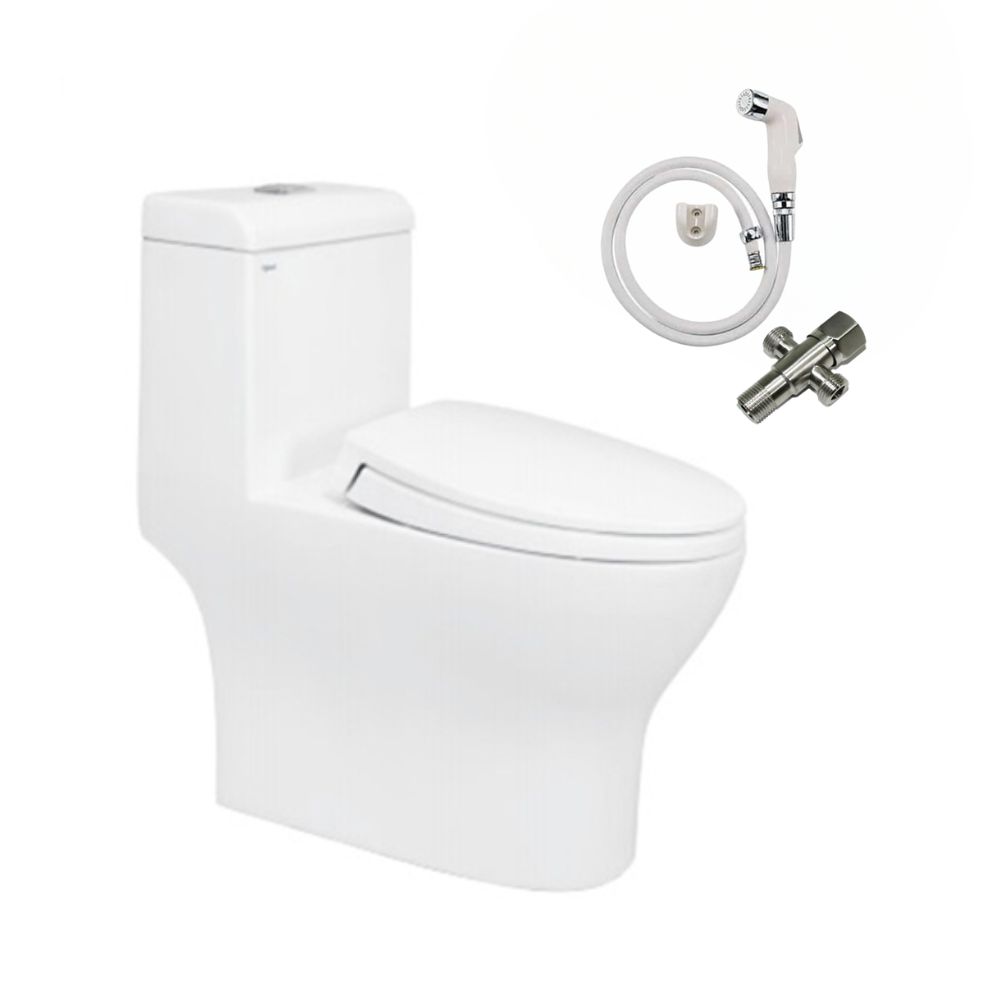 Bồn Cầu Viglacera V45M Nắp V687 Xả Xoáy + Vòi Xịt VG826