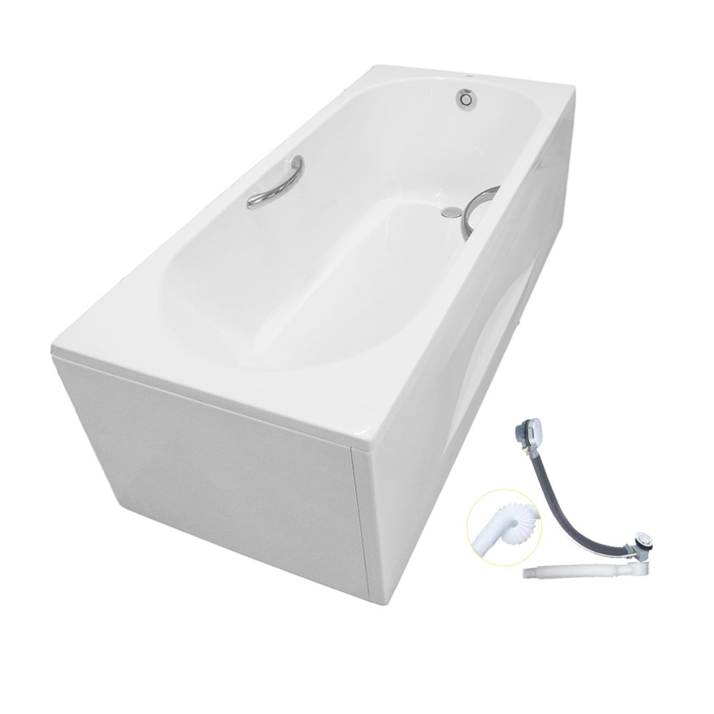 Bồn tắm yếm TOTO PAY1715HVC#W/TVBF411 nhựa 1,7m tay vịn gồm bộ xả thải