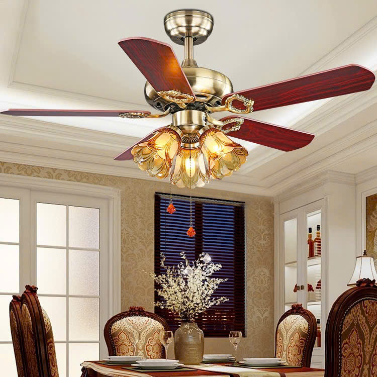 Quạt đèn trần cánh gỗ QT42001