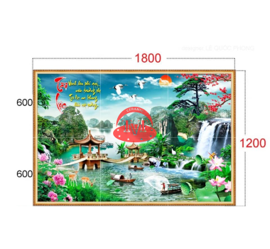 Gạch tranh phong thuỷ trang trí 2