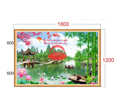 Gạch tranh phong thuỷ trang trí 9