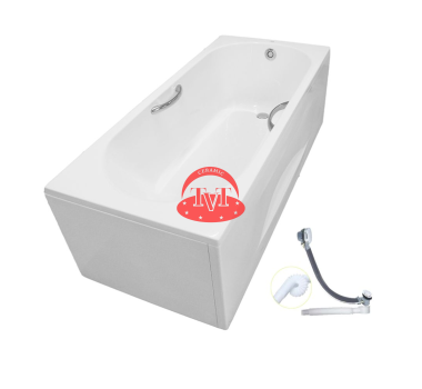 Bồn tắm yếm TOTO PAY1715HVC#W/TVBF411 nhựa 1,7m tay vịn gồm bộ xả thải