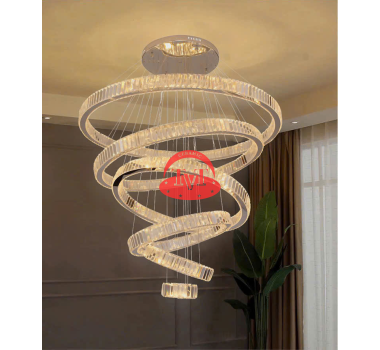 Đèn thả pha lê thông tầng 6 vòng THD7047T6